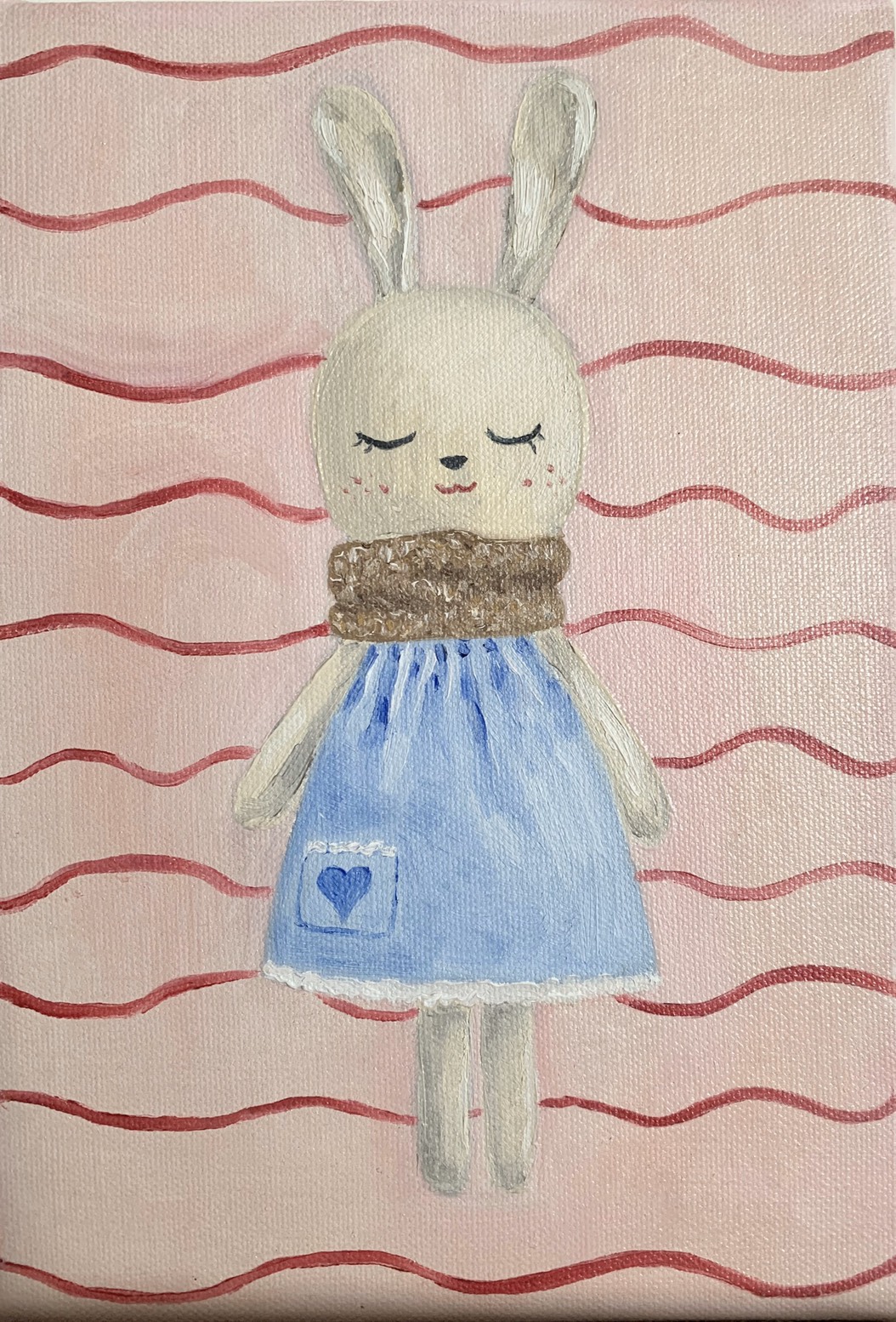 3F / 油彩 / 4000元  購買請洽 jenny@albin.net  ＊本次義賣所得將捐給關愛之家婦幼部及作為ELLA的溜冰訓練基金。