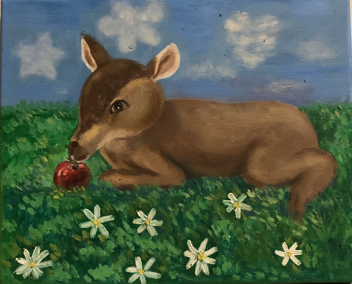 3F / 油彩 / 3000元  購買請洽 jenny@albin.net  ＊本次義賣所得將捐給關愛之家婦幼部及作為ELLA的溜冰訓練基金。