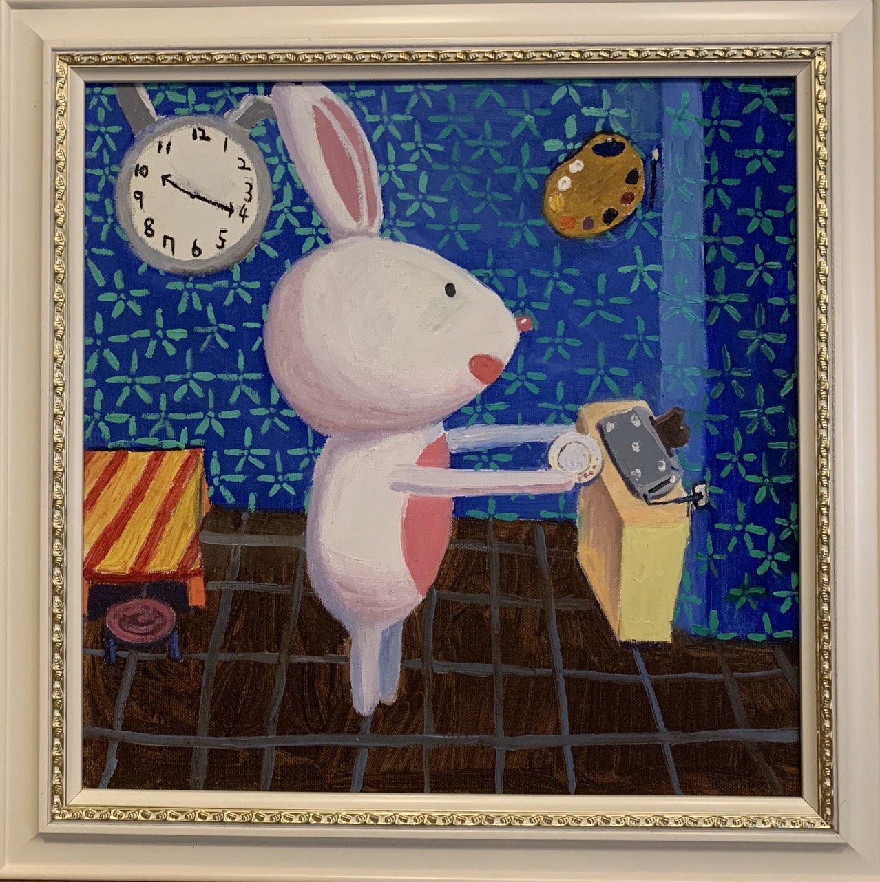         30x30公分 / 油彩 / 16000元(共四幅)  購買請洽 jenny@albin.net  ＊本次義賣所得將捐給關愛之家婦幼部及作為ELLA的溜冰訓練基金。