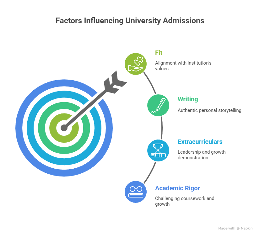 許多人以為只要有完美的成績單就萬無一失。然而,深入了解後你會發現,成績只是敲門磚。招生官真正注重的,遠不止這些。本篇文章將帶你解析他們最看重的四大關鍵因素,每一項都不可忽視! 學業績效:努力挑戰自我 招生官在意的從來不只是分數,還有你選修課程的難度、進步的幅度,以及是否有穩定向上的學習曲線。你是不是一直選擇最有挑戰性的課程?你是否在不斷突破自我?這些都會為你的申請加分。 課外活動:展現領導力與成長 一份精彩的活動紀錄能讓招生官一眼看到你的潛力。除了多元參與,更要有深度和持續度。你曾經在社團、競賽或活動中擔任領袖角色嗎?你是否獲得區域、全國乃至國際的肯定?持續參與且責任越來越重,也是重要的評量指標。 個人寫作:說出你的真實故事 書面申請,包含自傳和推薦信,是你最直接表現自我的機會。你重視什麼?你的思考方式有何獨特?你筆下的聲音是否和學校的氛圍契合?讓招生官看到你的價值觀和個人特質,他們更容易對你留下深刻印象。
