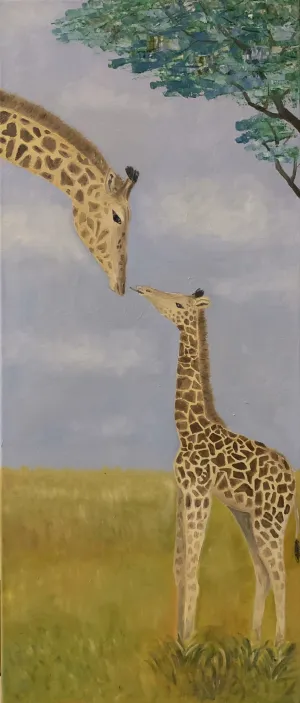 30x70 / 油彩 / 12000元  購買請洽 jenny@albin.net  ＊本次義賣所得將捐給關愛之家婦幼部及作為ELLA的溜冰訓練基金。