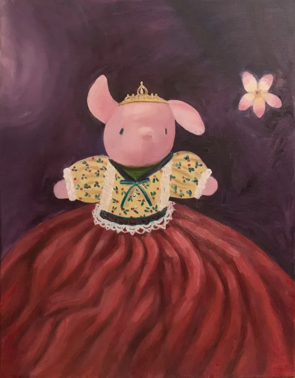 10P / 油彩 /10000元  購買請洽 jenny@albin.net  ＊本次義賣所得將捐給關愛之家婦幼部及作為ELLA的溜冰訓練基金。