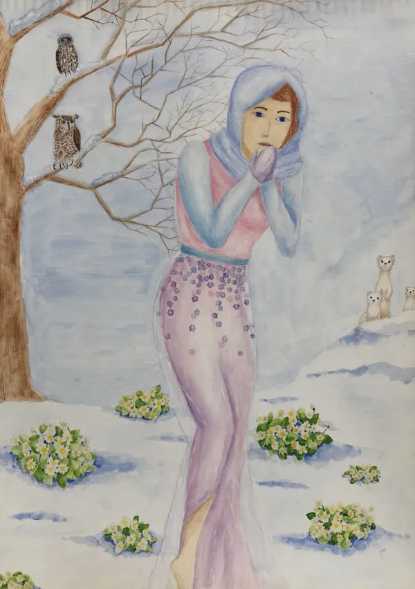    4K / 水彩 / 4500元(單幅) 16800(四幅)  購買請洽 jenny@albin.net  ＊本次義賣所得將捐給關愛之家婦幼部及作為ELLA的溜冰訓練基金。