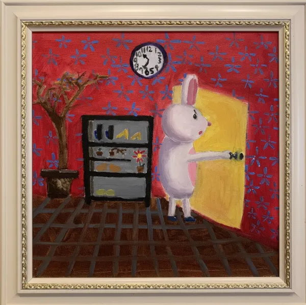         30x30公分 / 油彩 / 16000元(共四幅)  購買請洽 jenny@albin.net  ＊本次義賣所得將捐給關愛之家婦幼部及作為ELLA的溜冰訓練基金。