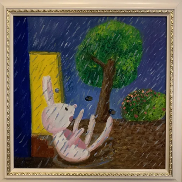         30x30公分 / 油彩 / 16000元(共四幅)  購買請洽 jenny@albin.net  ＊本次義賣所得將捐給關愛之家婦幼部及作為ELLA的溜冰訓練基金。